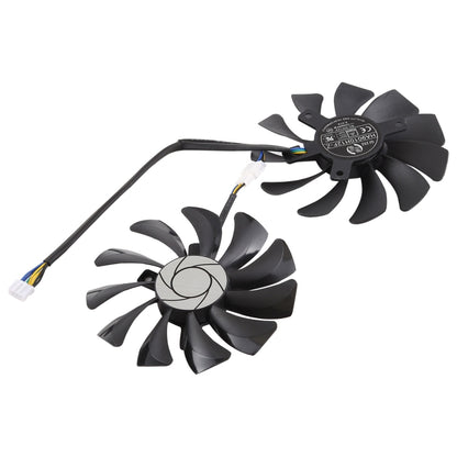 HA9010H12F-Z 4 พินกราฟิกการ์ดพัดลมระบายความร้อนสำหรับ MSI GeForce GTX 1050 Hurricane GTX 1060 Hurricane 6G GDDR, เส้นผ่านศูนย์กลาง: 85 มม., คู่, HA9010H12F-Z