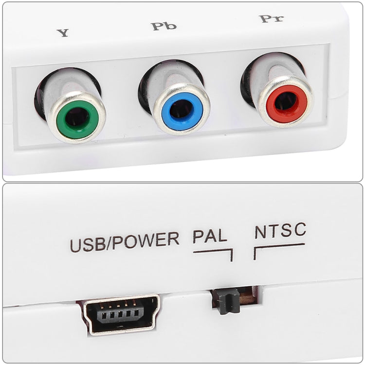 Mini YPBPR เป็น CVBS Video Converter Component AV Adapter สำหรับทีวี/โปรเจคเตอร์/จอภาพ