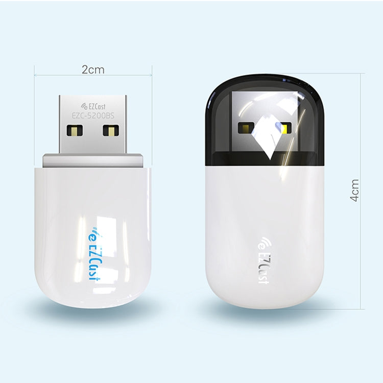 EZCast EZC-5200BS 600Mbps Dual Band WiFi + อะแดปเตอร์ไร้สาย Bluetooth USB 2.0
