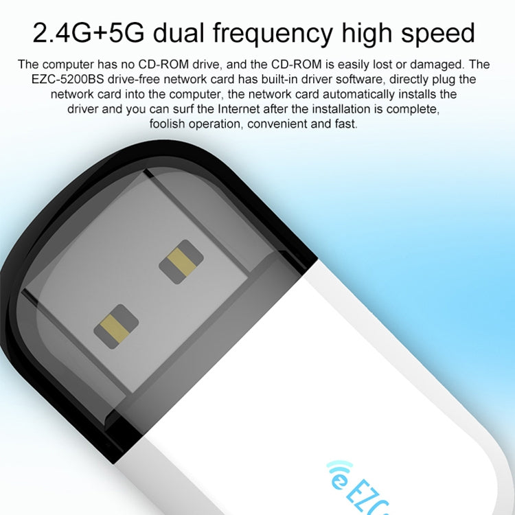 EZCast EZC-5200BS 600Mbps Dual Band WiFi + อะแดปเตอร์ไร้สาย Bluetooth USB 2.0
