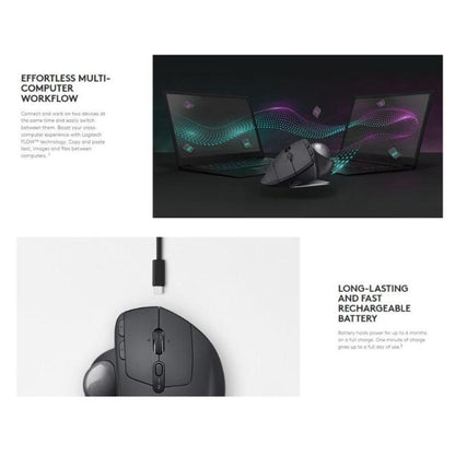 Logitech MX ERGO 440DPI Bluetooth + เมาส์ออปติคัลแทร็กบอลไร้สายแบบสองโหมดที่รวมเข้าด้วยกัน, MX ERGO S