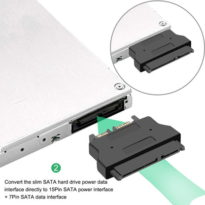 SATA 22 Pin Female ถึง SLIMLINE SATA 13 Pin Male Adapter, SATA 22 Pin Female to SATA 13 Pin