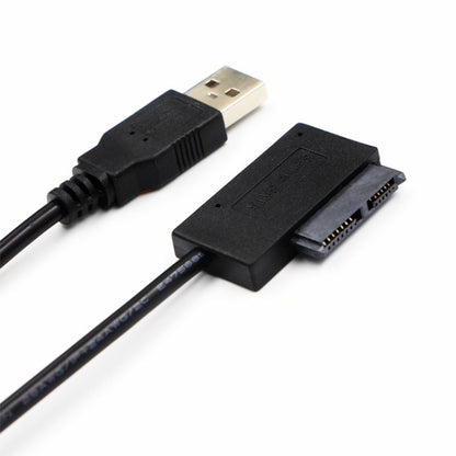 มืออาชีพ USB 2.0 ถึง 7 + 6Pin Slimline SATA ตัวบ่งชี้อะแดปเตอร์สายเคเบิล, USB 2.0