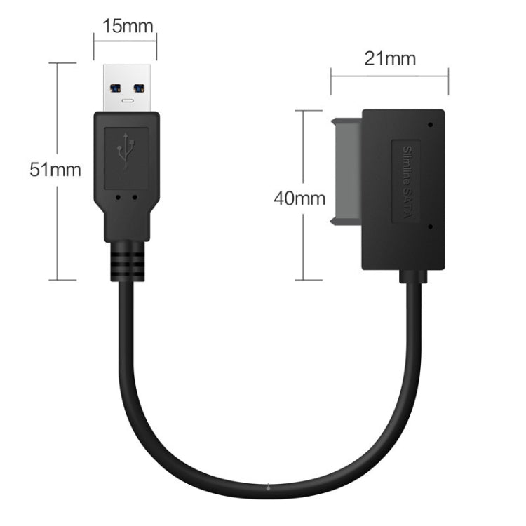 มืออาชีพ USB 2.0 ถึง 7 + 6Pin Slimline SATA ตัวบ่งชี้อะแดปเตอร์สายเคเบิล, USB 2.0