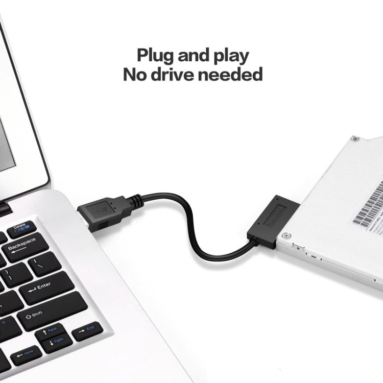 มืออาชีพ USB 2.0 ถึง 7 + 6Pin Slimline SATA ตัวบ่งชี้อะแดปเตอร์สายเคเบิล, USB 2.0