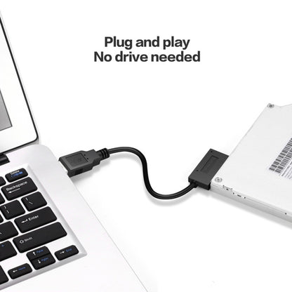 มืออาชีพ USB 2.0 ถึง 7 + 6Pin Slimline SATA ตัวบ่งชี้อะแดปเตอร์สายเคเบิล, USB 2.0