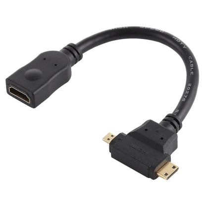 สาย HDMI หญิงถึงมินิ HDMI + Micro HDMI T Shape, Micro HDMI