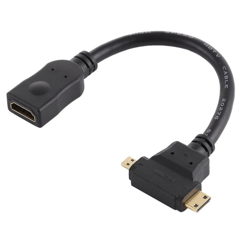 สาย HDMI หญิงถึงมินิ HDMI + Micro HDMI T Shape, Micro HDMI