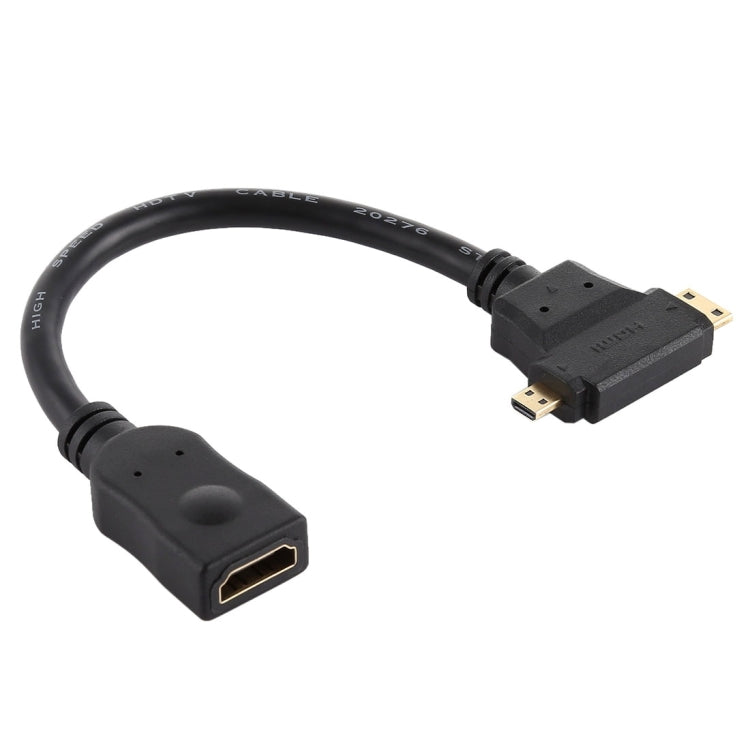 สาย HDMI หญิงถึงมินิ HDMI + Micro HDMI T Shape, Micro HDMI