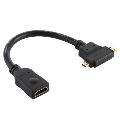 สาย HDMI หญิงถึงมินิ HDMI + Micro HDMI T Shape, Micro HDMI