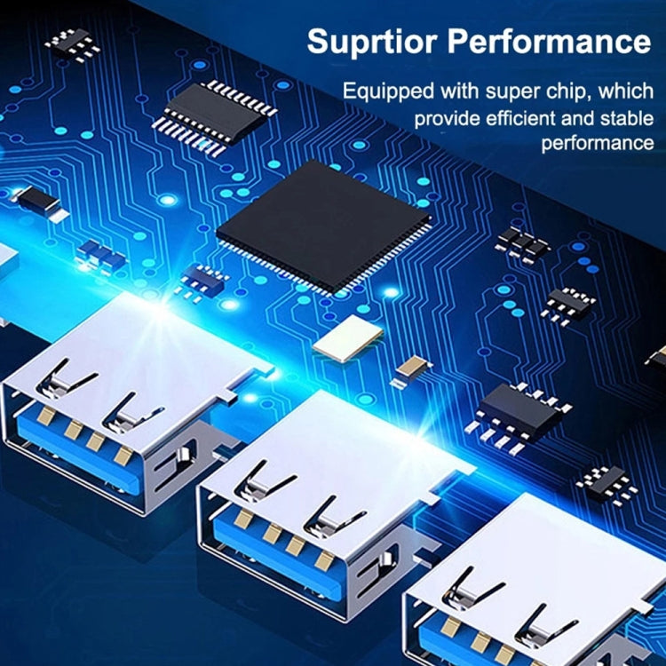 A809 USB 3.0 x 1 + USB 2.0 x 3 ถึง USB 3.0 อะแดปเตอร์ HUB Splitter มัลติฟังก์ชั่น, A809