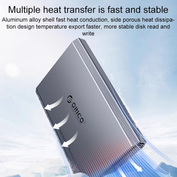 ORICO 2518C3-G2 2.5 นิ้ว SATA เป็น USB3.1 Gen2 อินเทอร์เฟซ USB-C / Type-C อลูมิเนียมอัลลอยด์ตู้ฮาร์ดไดรฟ์ความจุรองรับ: 4TB