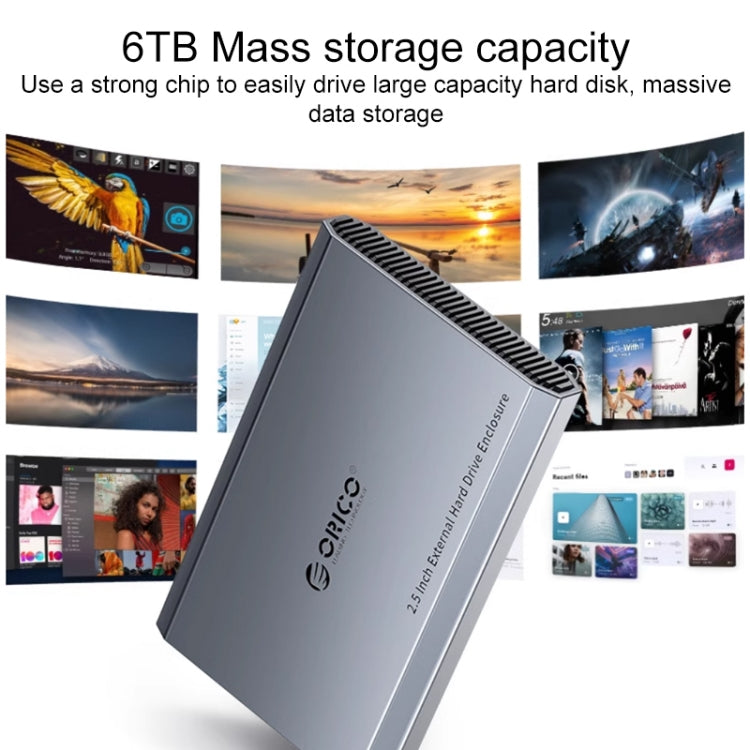 ORICO 2518C3-G2 2.5 นิ้ว SATA เป็น USB3.1 Gen2 อินเทอร์เฟซ USB-C / Type-C อลูมิเนียมอัลลอยด์ตู้ฮาร์ดไดรฟ์ความจุรองรับ: 4TB