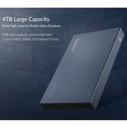 ORICO 2518C3-G2 2.5 นิ้ว SATA เป็น USB3.1 Gen2 อินเทอร์เฟซ USB-C / Type-C อลูมิเนียมอัลลอยด์ตู้ฮาร์ดไดรฟ์ความจุรองรับ: 4TB