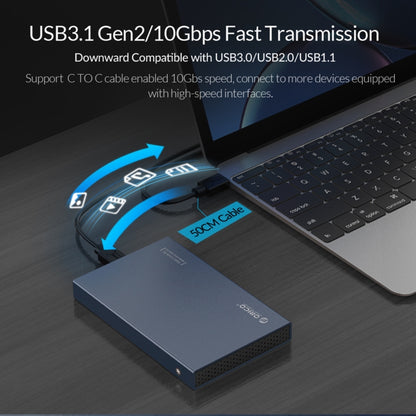 ORICO 2518C3-G2 2.5 นิ้ว SATA เป็น USB3.1 Gen2 อินเทอร์เฟซ USB-C / Type-C อลูมิเนียมอัลลอยด์ตู้ฮาร์ดไดรฟ์ความจุรองรับ: 4TB