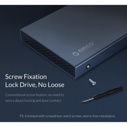 ORICO 2518C3-G2 2.5 นิ้ว SATA เป็น USB3.1 Gen2 อินเทอร์เฟซ USB-C / Type-C อลูมิเนียมอัลลอยด์ตู้ฮาร์ดไดรฟ์ความจุรองรับ: 4TB