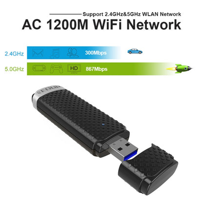 EDUP EP-AC1617 1200Mbps ความเร็วสูง USB 3.0 อะแดปเตอร์ WiFi ตัวรับอะแดปเตอร์อีเทอร์เน็ต, EP-AC1617 1200Mbps