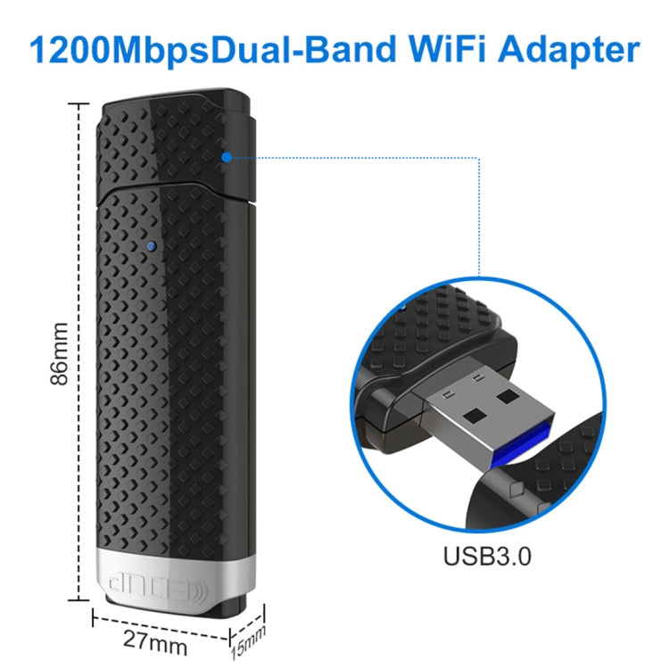 EDUP EP-AC1617 1200Mbps ความเร็วสูง USB 3.0 อะแดปเตอร์ WiFi ตัวรับอะแดปเตอร์อีเทอร์เน็ต, EP-AC1617 1200Mbps