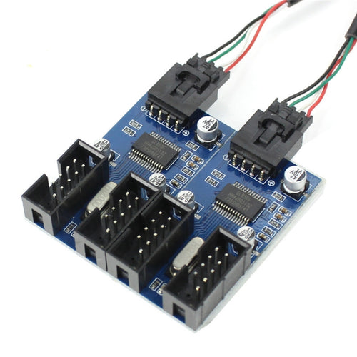9 Pin USB Header ชาย 1 ถึง 4 หญิงสายเคเบิลต่อขยายการ์ด