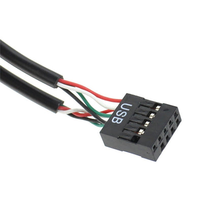 9 Pin USB Header ชาย 1 ถึง 4 หญิงสายเคเบิลต่อขยายการ์ด