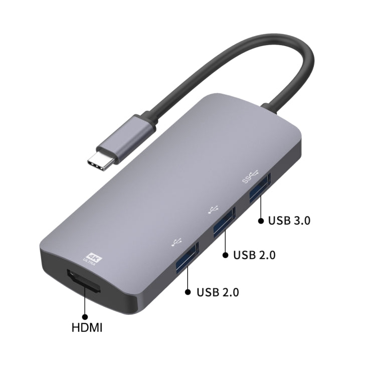 UC912 4 in 1 4K 30Hz USB 3.0 + 2 x USB 2.0 เป็น USB-C / Type-C อะแดปเตอร์ฮับมัลติฟังก์ชั่น, UC912 USB 3.0 + 2 x USB 2.0