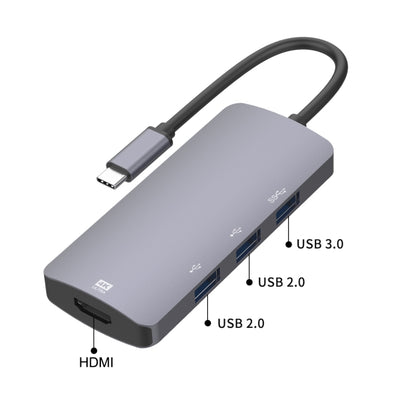 UC912 4 in 1 4K 30Hz USB 3.0 + 2 x USB 2.0 เป็น USB-C / Type-C อะแดปเตอร์ฮับมัลติฟังก์ชั่น, UC912 USB 3.0 + 2 x USB 2.0
