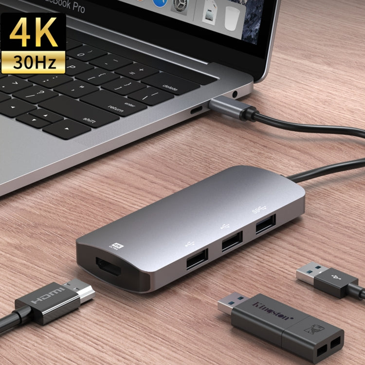UC912 4 in 1 4K 30Hz USB 3.0 + 2 x USB 2.0 เป็น USB-C / Type-C อะแดปเตอร์ฮับมัลติฟังก์ชั่น, UC912 USB 3.0 + 2 x USB 2.0