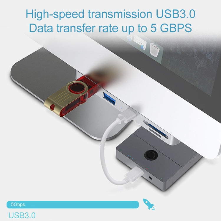 Rocketek สำหรับ iMac USB3.0 x 3 + SD / TF แท่นขยาย HUB มัลติฟังก์ชั่น, USB3.0 x 3 + SD / TF