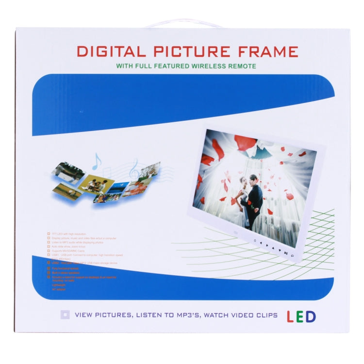 12.5 นิ้ว FHD จอแสดงผล LED กรอบรูปดิจิตอลพร้อมตัวยึดและรีโมทคอนโทรล, โปรแกรม MSTAR V56, รองรับอินพุต USB / การ์ด SD