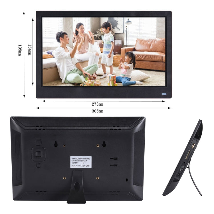 12.5 นิ้ว FHD จอแสดงผล LED กรอบรูปดิจิตอลพร้อมตัวยึดและรีโมทคอนโทรล, โปรแกรม MSTAR V56, รองรับอินพุต USB / การ์ด SD
