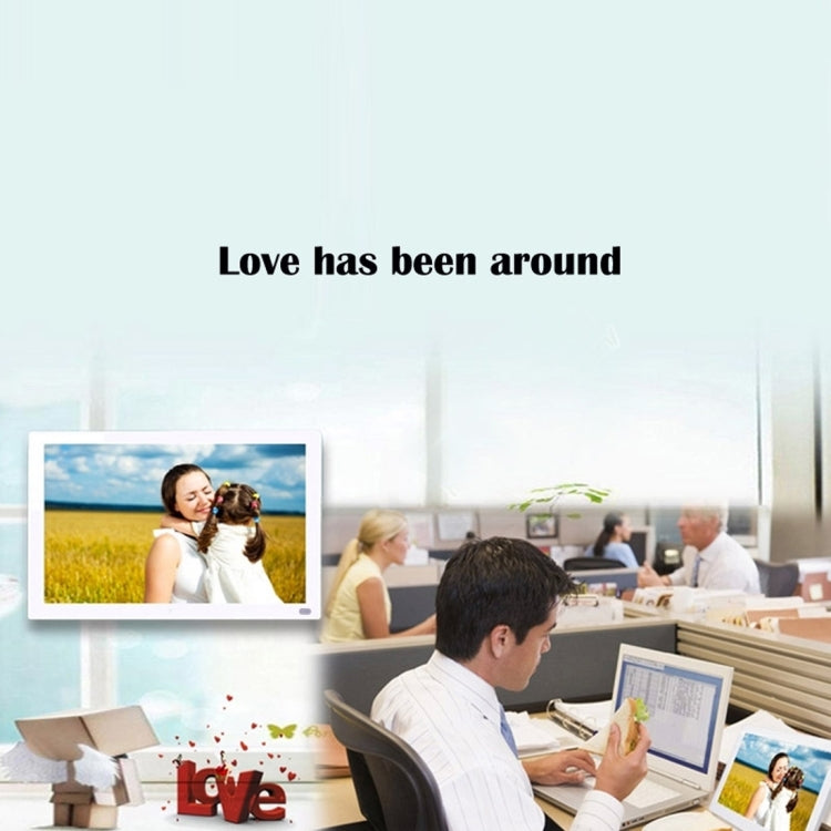 15.6 นิ้ว FHD จอแสดงผล LED กรอบรูปดิจิตอลพร้อมตัวยึดและรีโมทคอนโทรล, โปรแกรม MSTAR V53, รองรับอินพุต USB / การ์ด SD