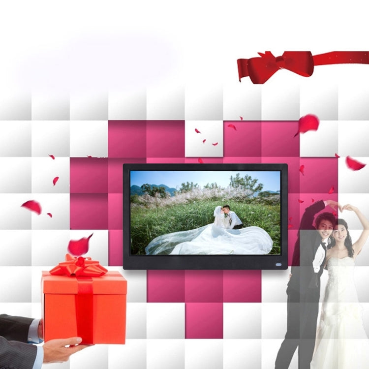 15.6 นิ้ว FHD จอแสดงผล LED กรอบรูปดิจิตอลพร้อมตัวยึดและรีโมทคอนโทรล, โปรแกรม MSTAR V53, รองรับอินพุต USB / การ์ด SD