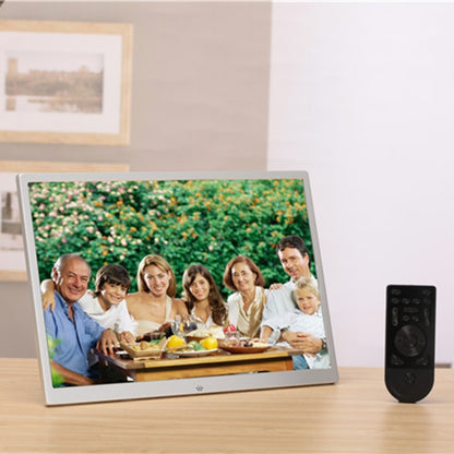 HSD1504 กรอบรูปดิจิตอลจอแสดงผลความละเอียดสูง LED 1280x800 ขนาด 15.4 นิ้วพร้อมตัวยึดและรีโมทคอนโทรล รองรับการ์ด SD / MMC / MS / พอร์ต USB ปลั๊ก EU (สีทอง), HSD1504 15.4 inch