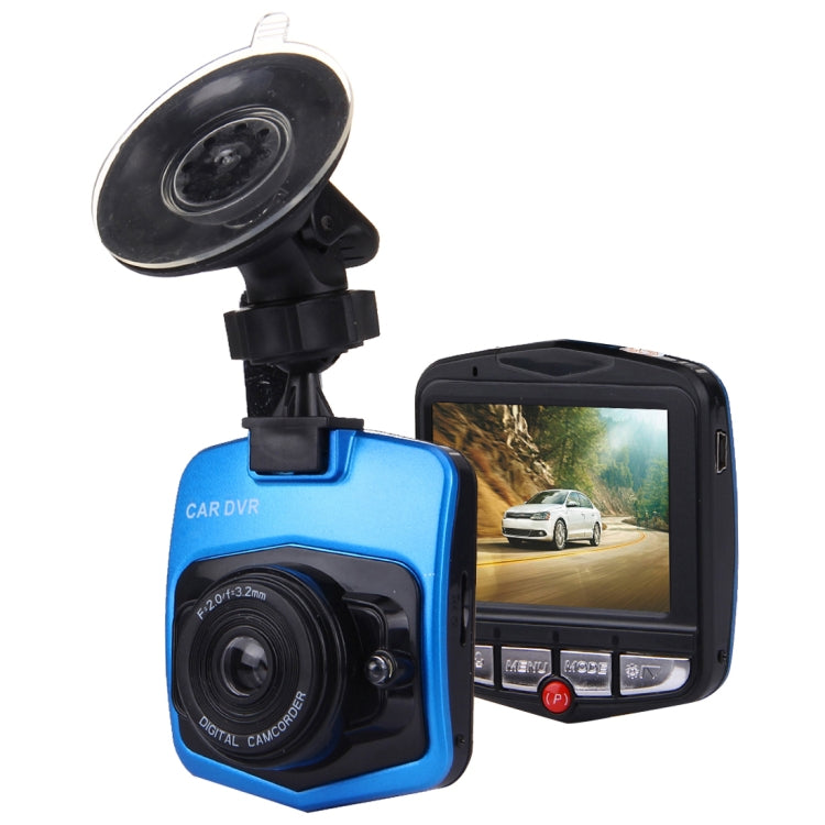 VGA 480P กล้องวิดีโอในรถยนต์ DVR เครื่องบันทึกการขับขี่กล้องวิดีโอดิจิตอลเครื่องบันทึกเสียงพร้อมหน้าจอแสดงผล LCD ขนาด 2.4 นิ้วรองรับการ์ด Micro TF ขนาด 32GB และฟังก์ชั่นอินฟราเรด Night Vision (สีดำ + น้ำเงิน), 2.4 inch LCD