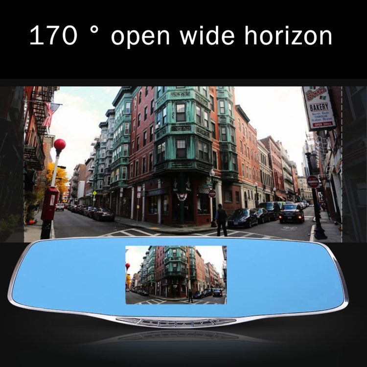 G835 HD 1080P 4.3 นิ้วหน้าจอแสดงผลกระจกมองหลังยานพาหนะ DVR, Generalplus 2248, กล้อง 2 ตัว 170 องศาการดูมุมกว้างรองรับการบันทึก HDR / ฟังก์ชั่นตรวจจับการเคลื่อนไหว, G835