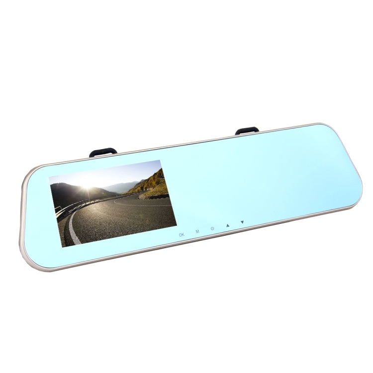 หน้าจอด้านซ้ายแสดงกระจกมองหลัง DVR รถยนต์, โปรแกรม Allwinner, กล้อง 2 ตัว 1080P HD การดูมุมกว้าง 140 องศา, รองรับพอร์ต GPS / การตรวจจับการเคลื่อนไหว / การมองเห็นตอนกลางคืน / การ์ด TF / G-Sensor, Rearview Mirror Vehicle DVR