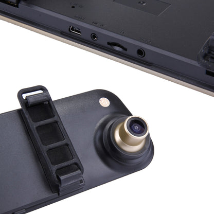 หน้าจอด้านซ้ายแสดงกระจกมองหลัง DVR รถยนต์, โปรแกรม Allwinner, กล้อง 2 ตัว 1080P HD การดูมุมกว้าง 140 องศา, รองรับพอร์ต GPS / การตรวจจับการเคลื่อนไหว / การมองเห็นตอนกลางคืน / การ์ด TF / G-Sensor, Rearview Mirror Vehicle DVR