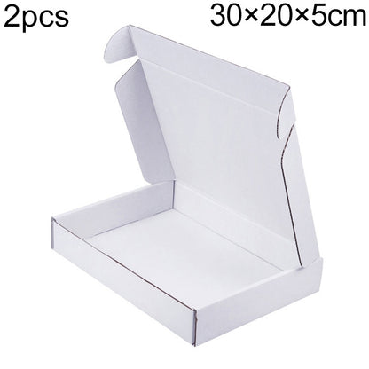 กล่องบรรจุภัณฑ์เสื้อผ้า 100 ชิ้น สี: ขาว ขนาด: 30x20x5ซม, 30x20x5cm