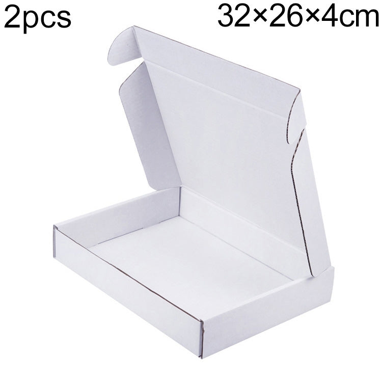 กล่องบรรจุภัณฑ์เสื้อผ้า 100 ชิ้น สี: ขาว ขนาด: 32x26x4ซม, 32x26x4cm
