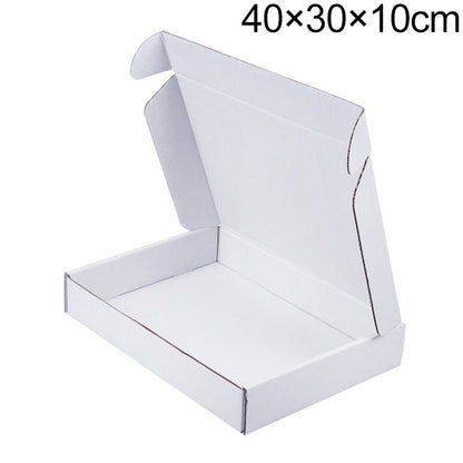 กล่องบรรจุภัณฑ์เสื้อผ้า 100 ชิ้น สี: ขาว ขนาด: 40x30x10ซม, 40x30x10cm