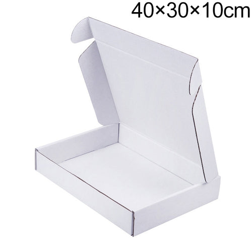 กล่องบรรจุภัณฑ์เสื้อผ้า 100 ชิ้น สี: ขาว ขนาด: 40x30x10ซม, 40x30x10cm