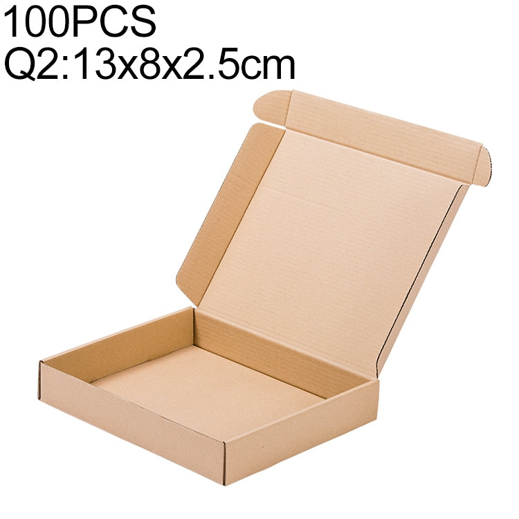 กล่องบรรจุภัณฑ์กระดาษคราฟท์ 100 ชิ้น ขนาด Q2 13x8x2.5ซม, 13x8x2.5cm
