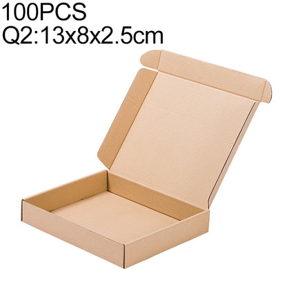 กล่องบรรจุภัณฑ์กระดาษคราฟท์ 100 ชิ้น ขนาด Q2 13x8x2.5ซม, 13x8x2.5cm