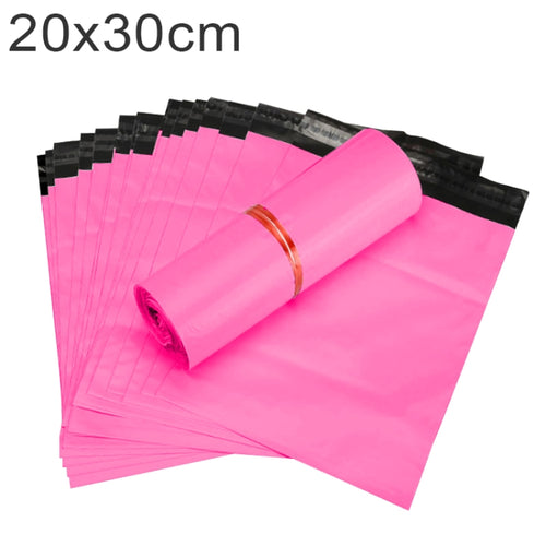 100 ชิ้น / ม้วนถุงด่วนด่วนบรรจุภัณฑ์ถุงพลาสติกกันน้ำขนาด: 20x30 ซม. (สีเทาเข้ม), 20x30cm, Pink, 20x30cm, Silver Grey, 20x30cm, White