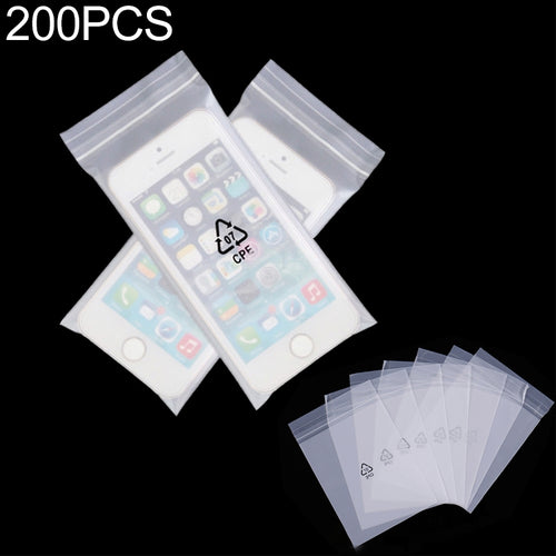 200 ชิ้น Frosted โปร่งแสง CPE ถุงกาวในตัวถุงซิปล็อคถุงบรรจุภัณฑ์ขนาด: 10x13 + 2 ซม., 10x13+2cm