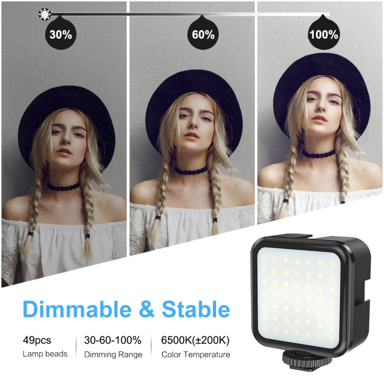 PULUZ U / C รูปร่างแบบพกพามือถือ DV ยึด S Tabilizer + LED เติมแสงชุดที่มีรองเท้าเย็นหัวขาตั้งกล้องสำหรับกล้อง SLR ทั้งหมดและกล้อง DV ในบ้าน, C-Shaped Bracket + Fill Light