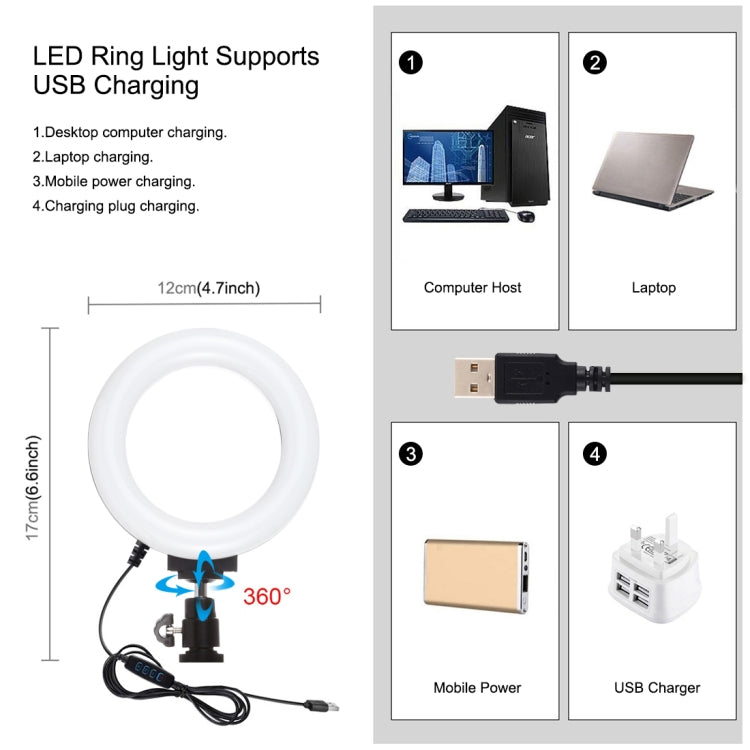 PULUZ 4 in 1 Vlogging ถ่ายทอดสด 4.7 นิ้ว 12 ซม. แหวน LED เซลฟีแสงสมาร์ทโฟนวิดีโอ Rig จับโคลงอลูมิเนียมยึดชุดพร้อมไมโครโฟน เมาขาตั้งกล้อง รองเท้าเย็นหัวขาตั้งกล้อง, Ring LED Aluminum Bracket Kits