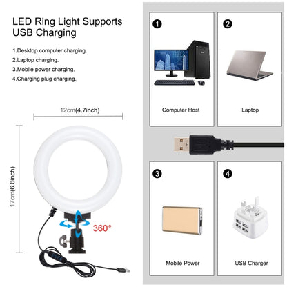 PULUZ 4 in 1 Vlogging ถ่ายทอดสด 4.7 นิ้ว 12 ซม. แหวน LED เซลฟีแสงสมาร์ทโฟนวิดีโอ Rig จับโคลงอลูมิเนียมยึดชุดพร้อมไมโครโฟน เมาขาตั้งกล้อง รองเท้าเย็นหัวขาตั้งกล้อง, Ring LED Aluminum Bracket Kits