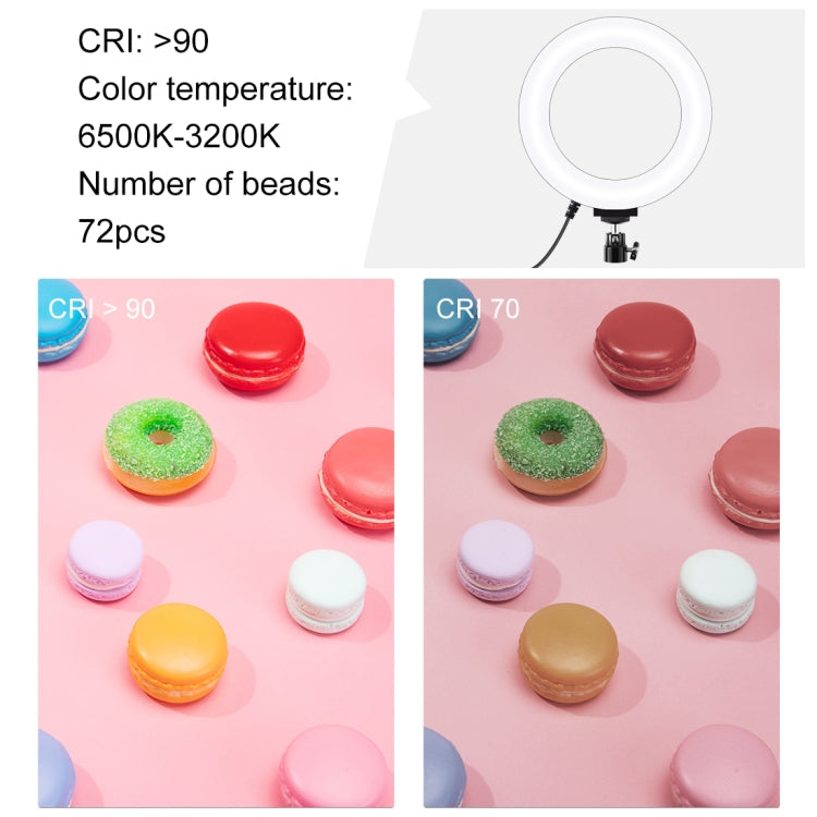 PULUZ เมาขาตั้งกล้อง + ก้านขยาย + ถ่ายทอดสดวงเล็บโทรศัพท์คู่ + 6.2 นิ้ว 16 ซม. LED แหวนวิดีโอบล็อกชุดไฟวิดีโอ, 4 in 1 Live Broadcast Kits