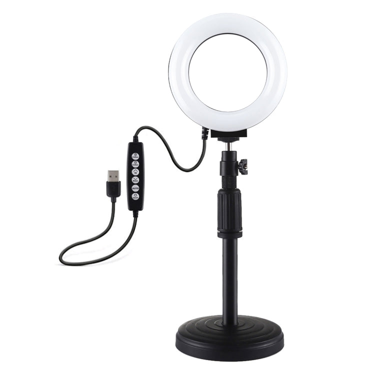 PULUZ 4.7 นิ้ว 12 ซม. พื้นผิวโค้งแหวนแสง + ฐานกลมสก์ท็อปเมา USB 10 โหมด 8 สี RGBW หรี่แสงได้ LED แหวนเซลฟีความงามวิดีโอบล็อกการถ่ายภาพไฟวิดีโอที่มีรองเท้าเย็นขาตั้งกล้องหัวบอล, 4.7 inch RGBW+Desktop Mount